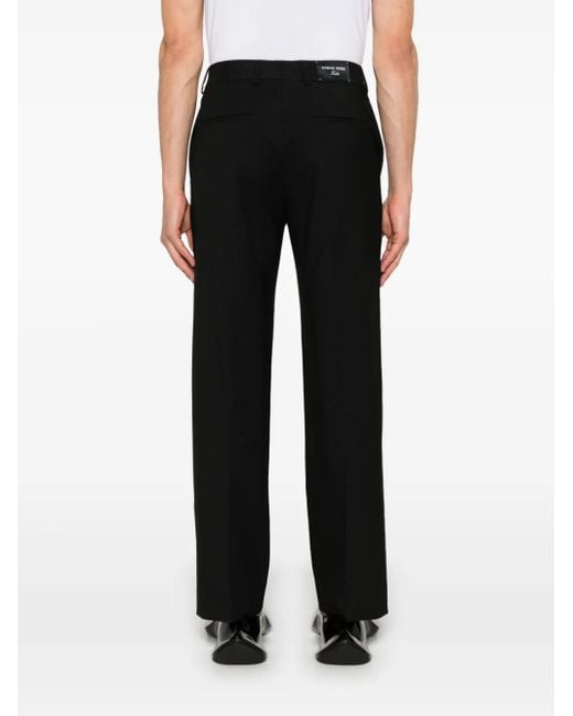 MARINE SERRE Black Pleated Twill Trousers for men