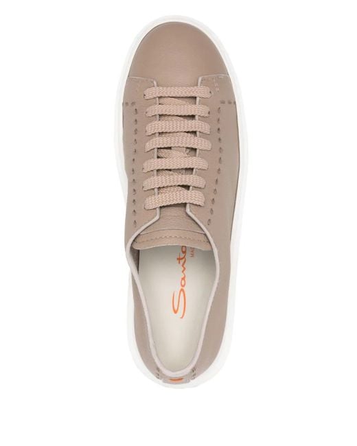 Santoni レザースニーカー Natural