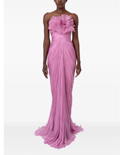 strapless open back dress Washed Red Dress - Long Balloon Sleeve Dress