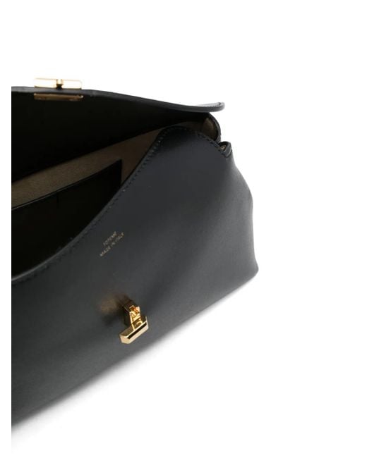Totême  Black T-Lock Leather Clutch Bag