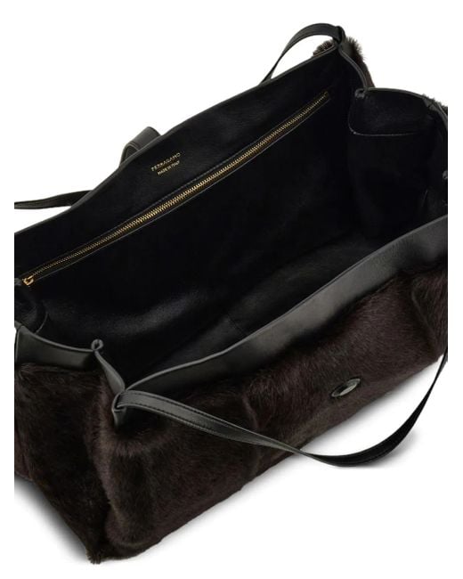 Ferragamo レザーハンドバッグ Black