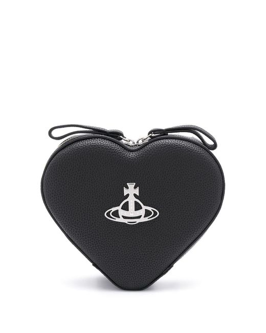 Vivienne Westwood Black Heart-shaped Logo Plaque Backpack