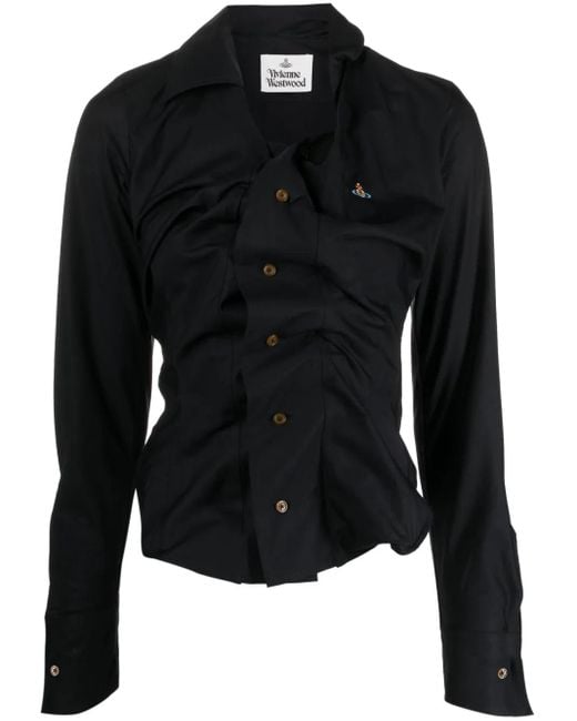Vivienne Westwood Black Drunken Cotton Shirt