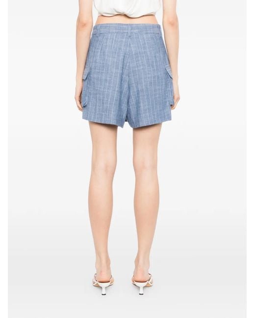 BLAKLACE Blue Pinstripe Cargo Shorts