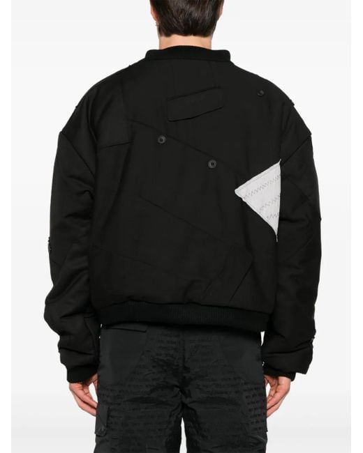 Giacca Con Design Patchwork di Who Decides War in Black da Uomo