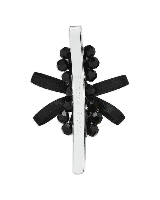 Simone Rocha Black Beaded Bow Hair Accessory
