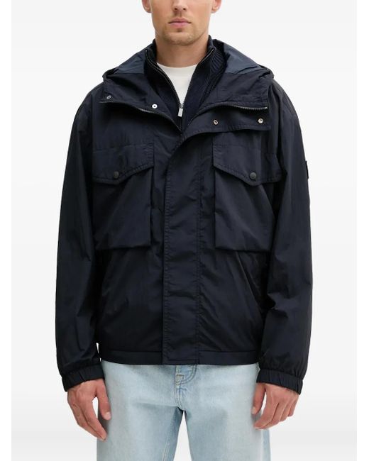 Boss Black Logo-Patch Hooded Jacket for men