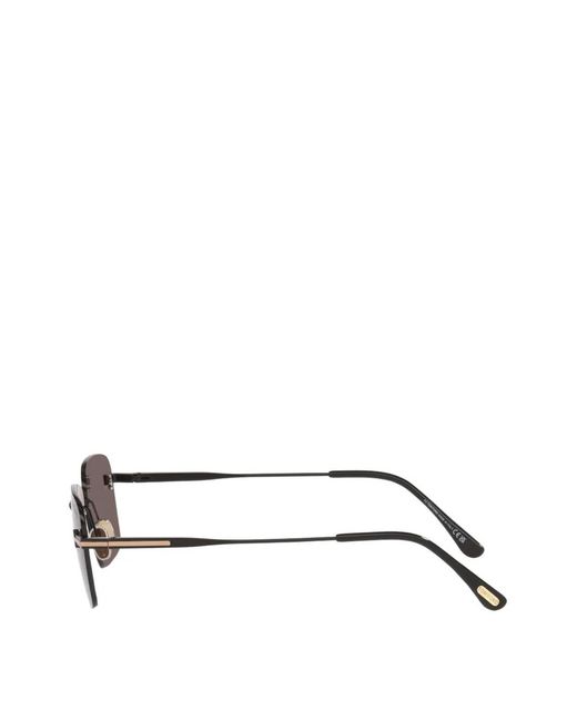 Tom Ford Black Jake-02 Rectangle-Frame Sunglasses