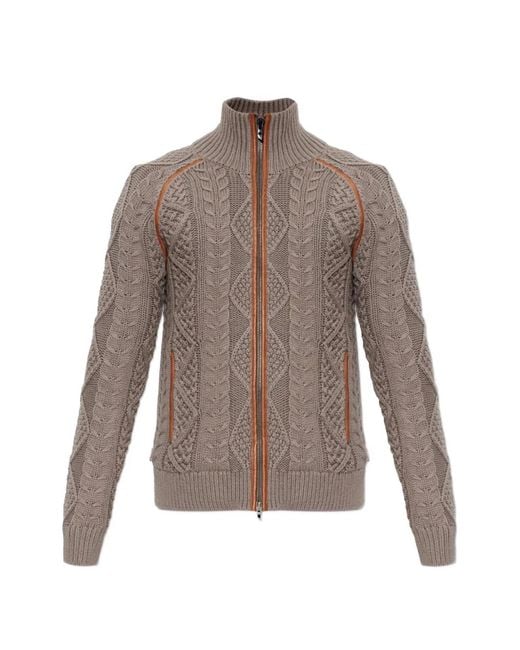 DIESEL Brown Zip Cardigan for men