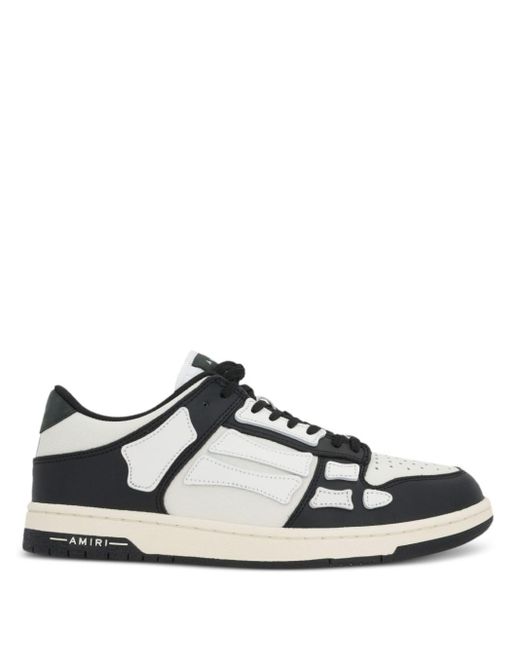 Amiri White Skel Panelled Leather Sneakers for men