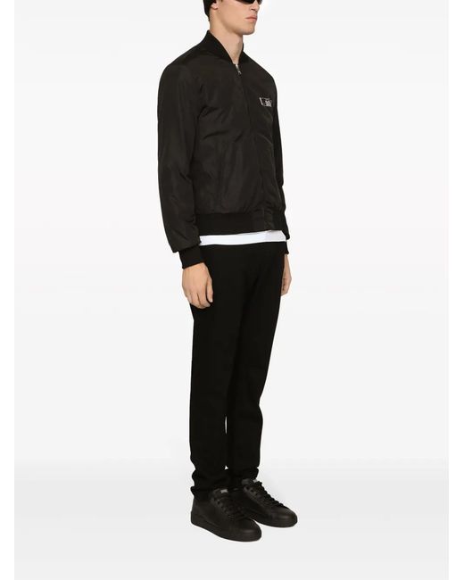 Dolce & Gabbana Black Logo-Patch Jacket for men