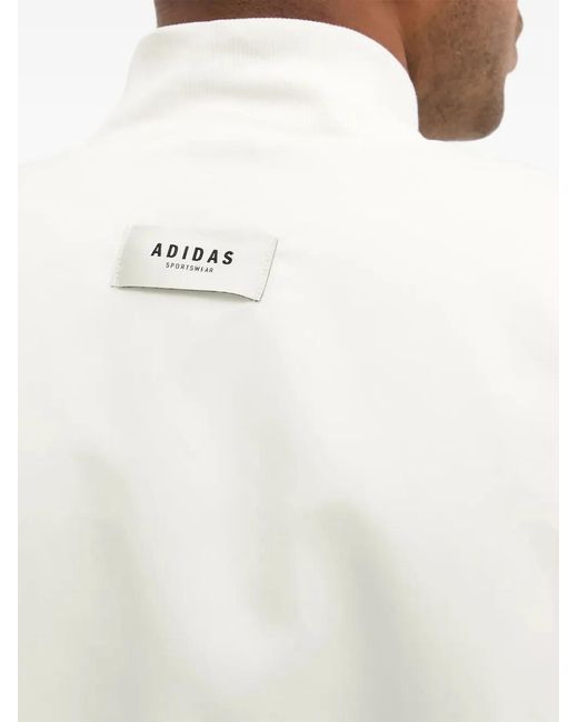 Adidas White Veste Bomber Zippée À Logo for men