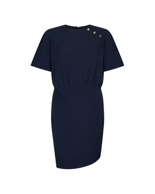 Liu Jo Blue Robe Courte À Boutons Dorés