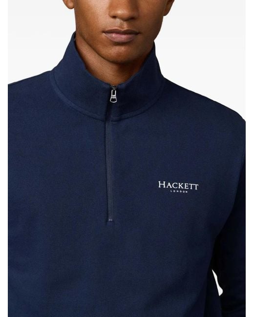 Pull En Piqué À Col Zippé Hackett pour homme en coloris Blue