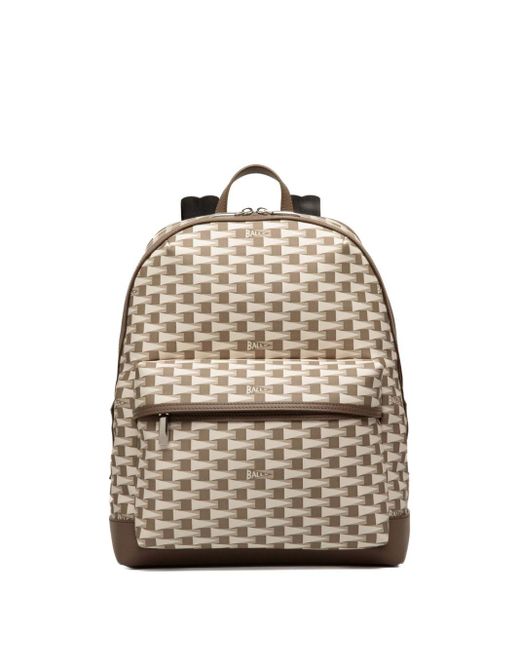 Bally Natural Graphic-print Faux-leather Backpack for men