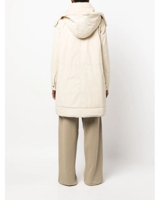 Fay Natural Detachable-Hood Parka Coat