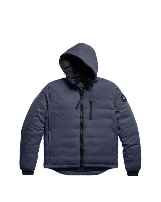 Canada Goose Blue Logo-Patch Hooded Padded Jacket for men
