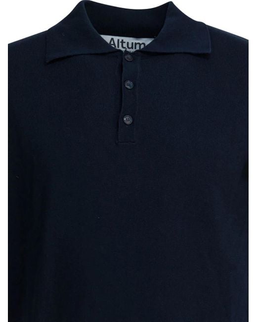Altum Blue Buttoned Polo Shirt for men
