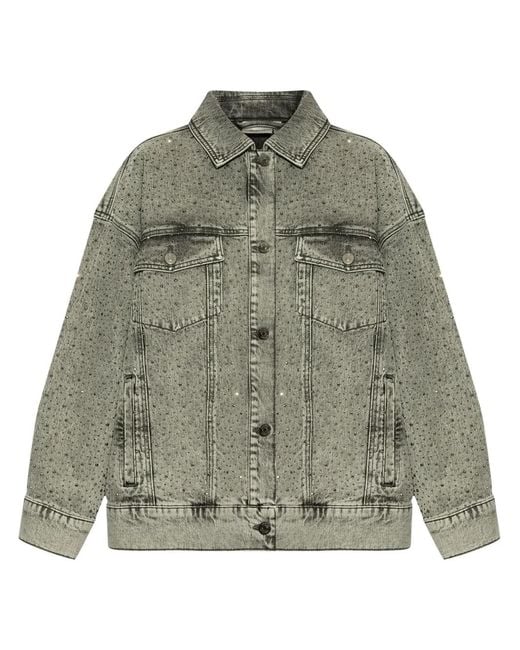 Gestuz Green Stretch-Cotton Denim Jacket