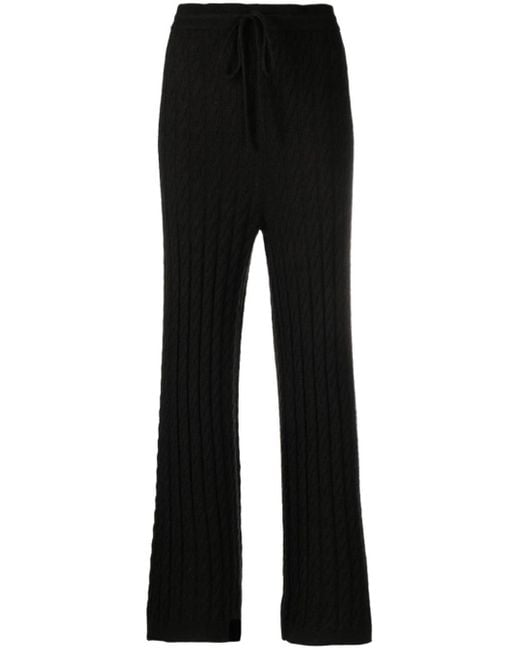 Pantalon en maille torsadée à coupe droite Totême  en coloris Black
