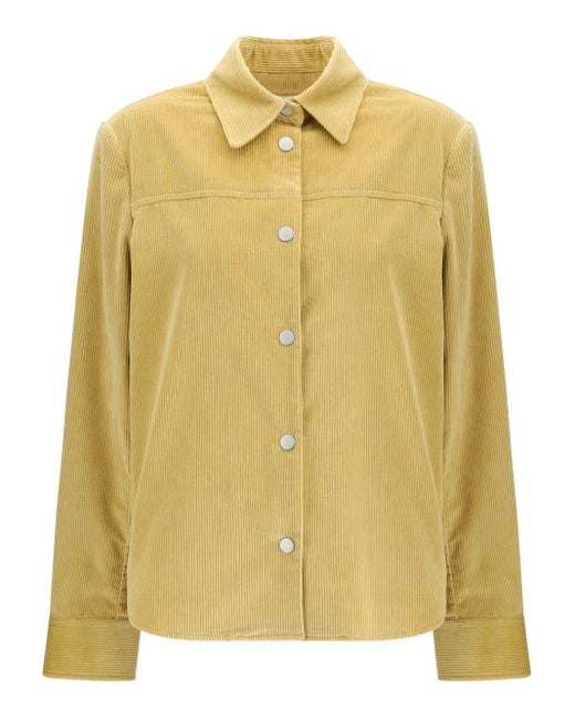 Jacob Cohen Yellow Corduroy Button-Fastening Shirt
