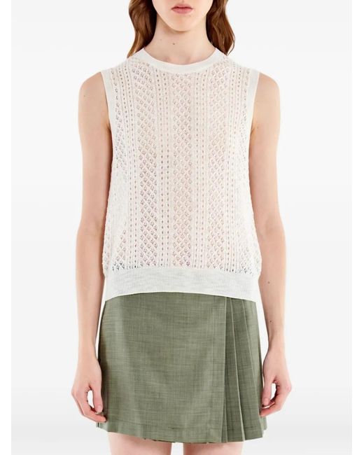 ViCOLO Multicolor Pointelle-Knit Sleeveless Top