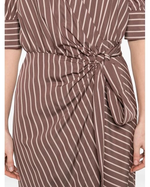 Pinko Pink Striped Open Collar Day Dress
