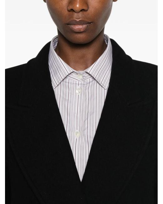 LE SULLY STUDIO Black Double-Breasted Peak-Lapel Coat