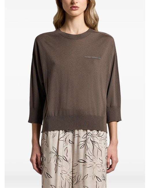 Peserico Brown Wool Yarn Sweater