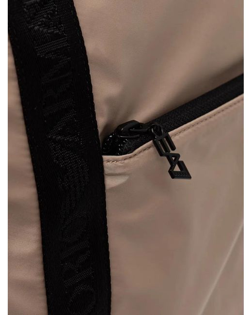 EA7 Natural Logo-Print Zip-Fastening Tote Bag