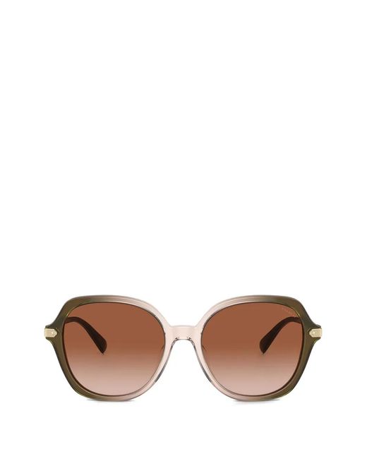 COACH Brown Geometric-Frame Sunglasses