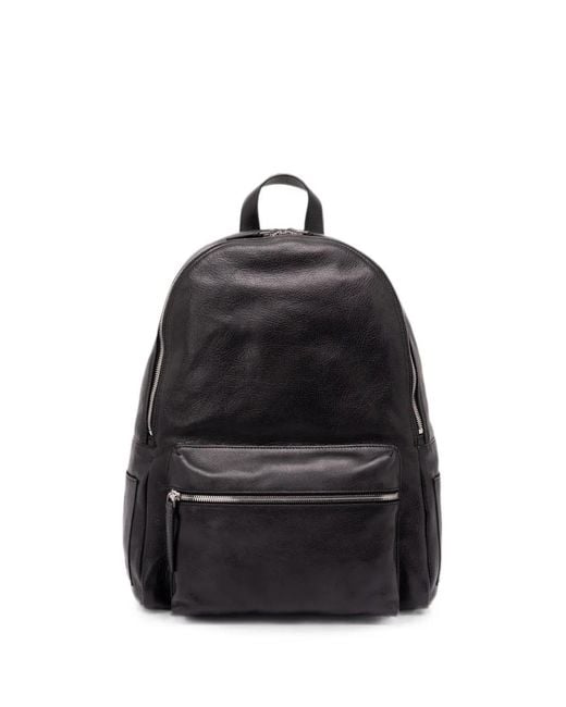 Orciani Black Lagoon Leather Backpack for men