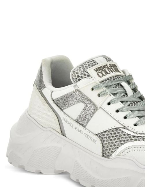 Versace Jeans Couture White Sneakers mit breiter Sohle