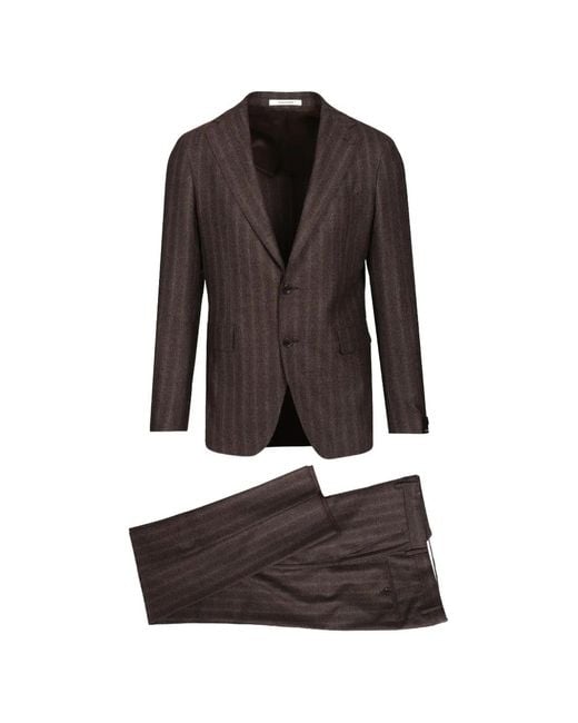 Tagliatore Brown Pinstripe Suit for men