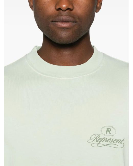 Represent Blue Logo-Print T-Shirt for men
