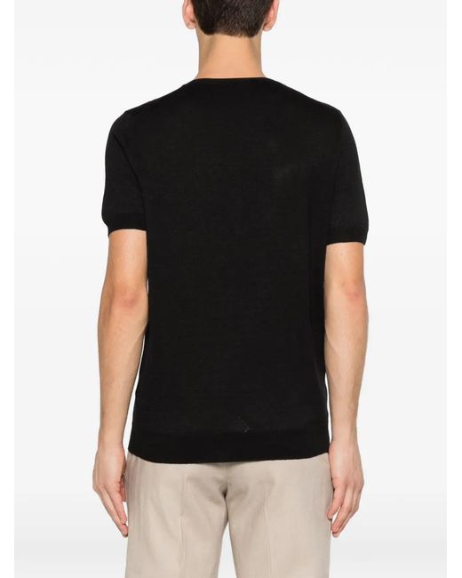 Tagliatore Black Short-Sleeve T-Shirt for men