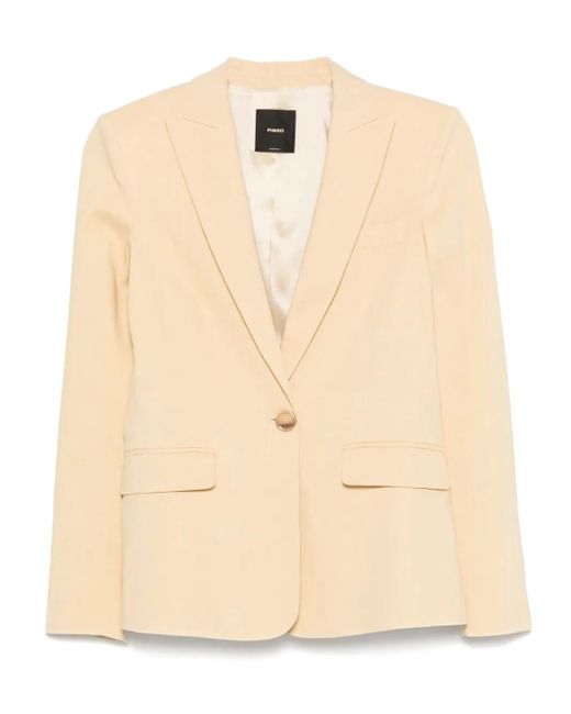 Pinko Blazer Met Enkele Rij Knopen in het Natural