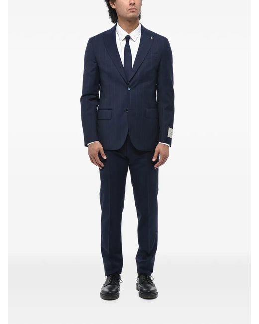 Corneliani Blue Pinstripe-Pattern Single-Breasted Suit for men