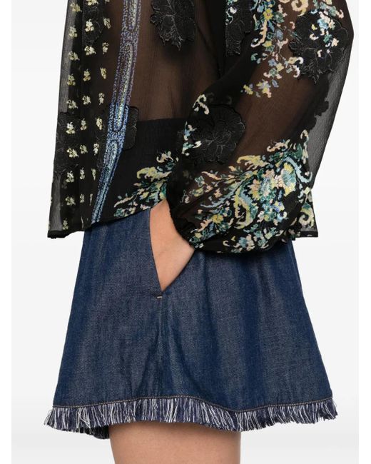Ulla Johnson Black Embroidered Blouse
