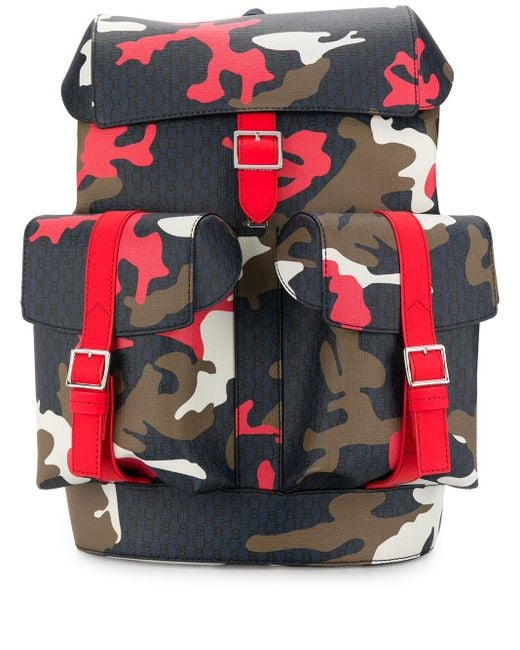 BOSS by Hugo Boss Multicolor Camouflage Print Backpack With All Over Monograms for men