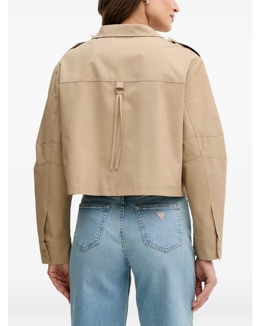 Ouí Blue Cropped Epaulette Jacket