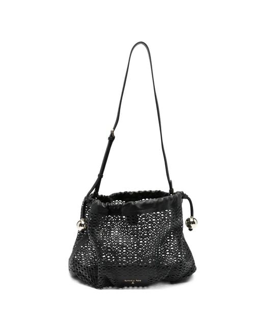 Patrizia Pepe Black Perforated Shoulder Bag
