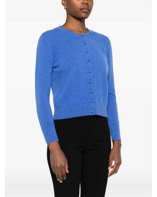 Alpha Studio Blue Buttoned Wool Cardigan