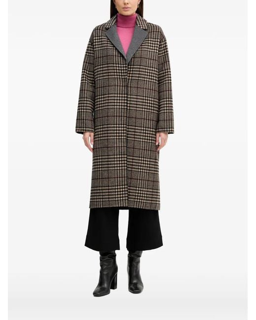 Joseph Ribkoff Multicolor Checked Collared Coat