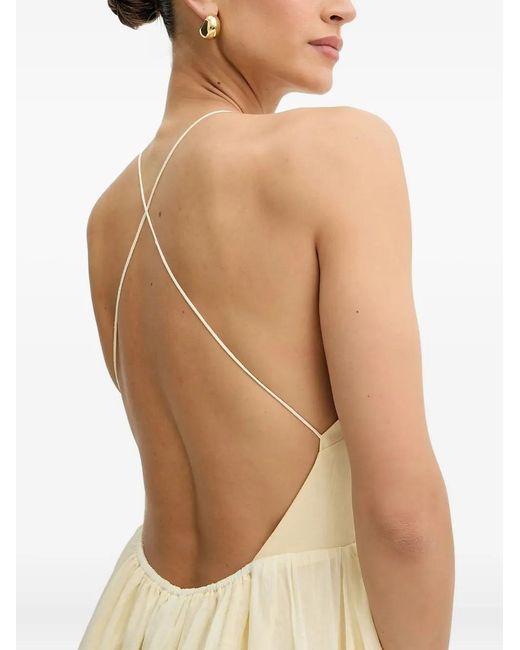 Bardot Natural Arletha Cross-Back Gathered Maxi Dress