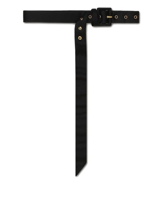 Satin-effect square-buckle belt Nanushka de color Black