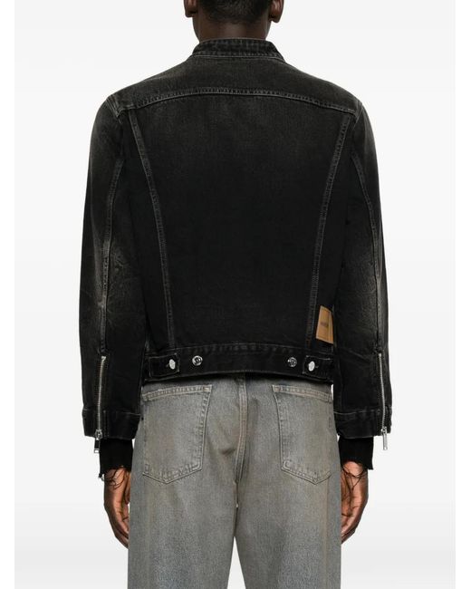 Haikure Black Zip-Up Denim Jacket for men