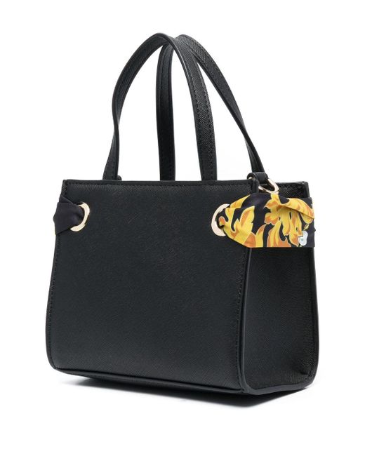 Mini sac Chain Couture à détail de foulard Versace en coloris Black