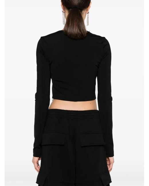 Givenchy Black Square-Neck Cropped Top
