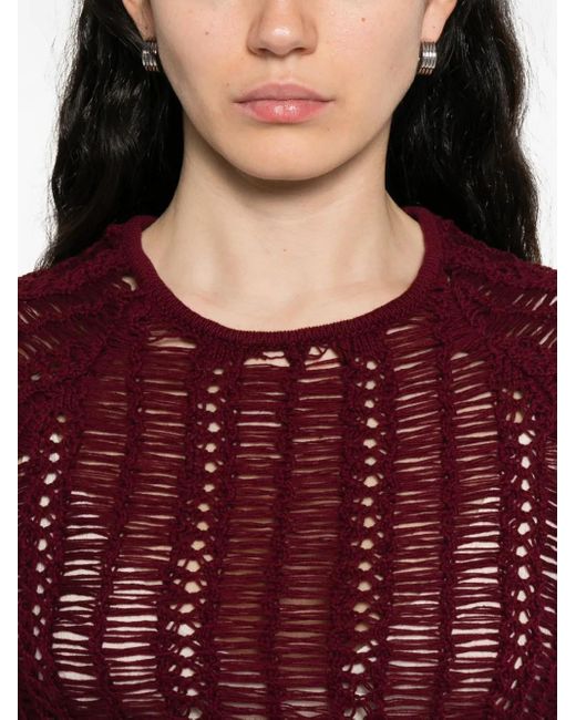 Séfr Red Open-Knit Sweater